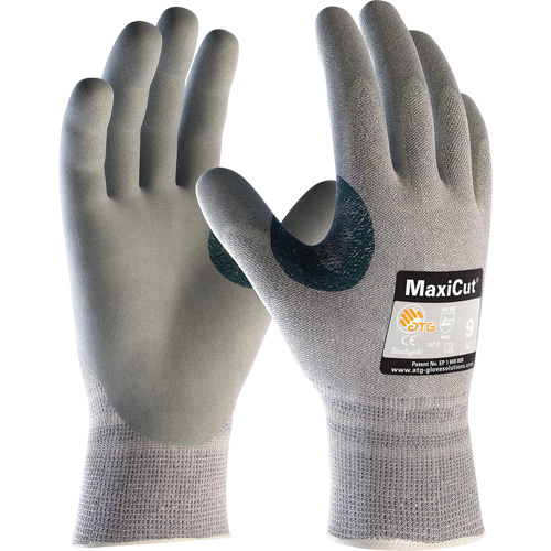 Gants r&eacute;sistants aux coupures en tricot sans coutures ATG MaxiCut 5, T-petit, Calibre 13, Rev&ecirc;tement Mousse de nitrile, ASTM ANSI niveau A4/EN 388 niveau 4/EN 388 niveau C Action Paper