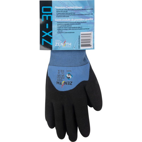 ZX-30° Premium Coated Gloves, 2X-Large, Foam PVC Coating, 15 Gauge, Nylon Shell Action Paper