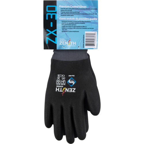 ZX-30° Premium Coated Gloves, 2X-Large, Foam PVC Coating, 15 Gauge, Nylon Shell Action Paper