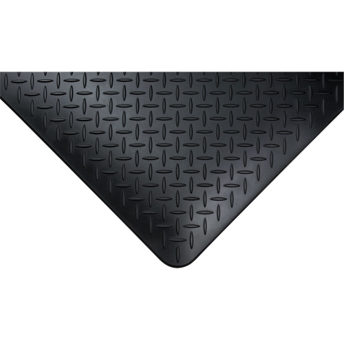 Anti-Fatigue Matting, Diamond, 1-2/3' x 3-1/4' x 3/4", Black, Polyurethane Action Paper