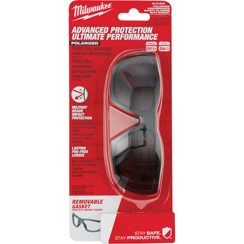 Performance Safety Glasses with Gasket, Black Lens, Polarized, Meets/Exceeds CSA Z94.3 Action Paper