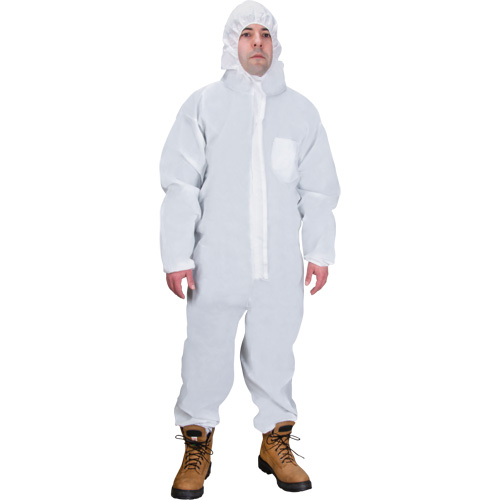 Hooded Coveralls, Medium, White, SMS Action Paper