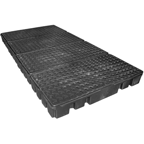 Palette de confinement des d&eacute;versements &agrave; profil bas Black Diamond, Capacit&eacute; de d&eacute;versement 102 gal. US, 96" x 49" x 6,5" Action Paper