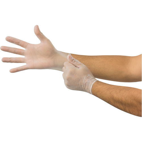MICROFLEX Derma Free DF-850 Disposable Gloves, 8.5/9/Large, Vinyl, 3.1-mil/3.5-mil, Powder-Free, Clear, Class 2 Action Paper