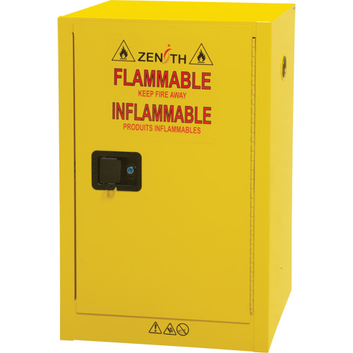 Flammable Aerosol Storage Cabinet, 12 gal., 1 Door, 23" W x 35" H x 18" D Action Paper