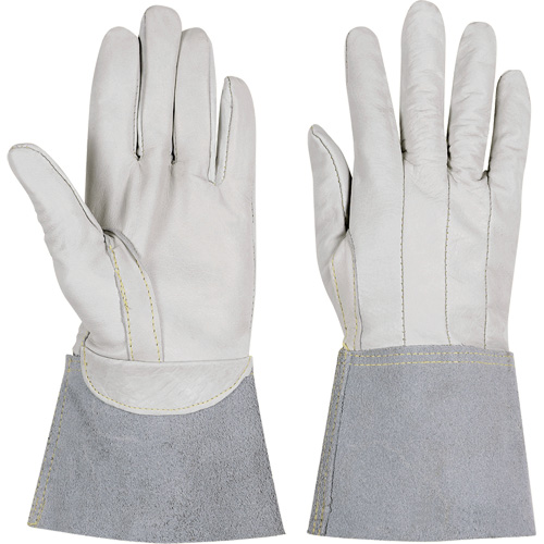 852 Ranpro&reg; FR White Stags TIG Gloves, Full Grain Calfskin, Size Small Action Paper