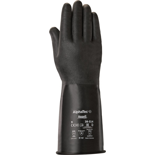Gants AlphaTec 38-514, Taille 7, 14" lo, Caoutchouc butyle, 14 mils Action Paper