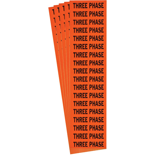 &eacute;tiquette de tension pour conduit  Three Phase , 1/2" x 2-1/4", &eacute;toffe/Vinyle, Anglais Action Paper