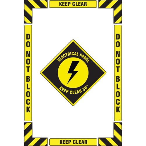 "Electrical Panel" Floor Marking Kit, Adhesive, English with Pictogram Action Paper