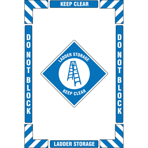 "Ladder Storage" Floor Marking Kit, Adhesive, English with Pictogram Action Paper