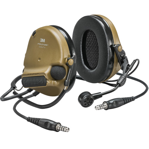 Casque VI NIB avec deux fils de sortie Peltor ComTac, Style Cordon cervical, 22 dB Action Paper