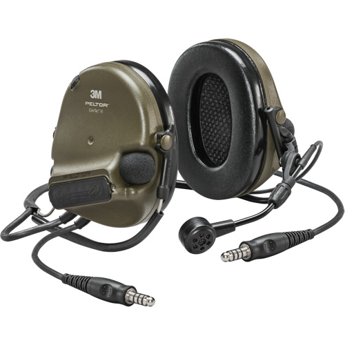 Casque VI NIB avec deux fils de sortie Peltor ComTac, Style Cordon cervical, 22 dB Action Paper