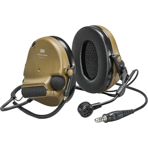 Casque VI NIB avec fils de sortie unique Peltor ComTac, Style Cordon cervical, 22 dB Action Paper