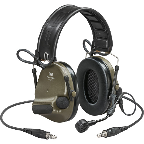 Casque VI NIB avec deux fils de sortie et rail arc Peltor ComTac, Style Bandeau, 23 dB Action Paper