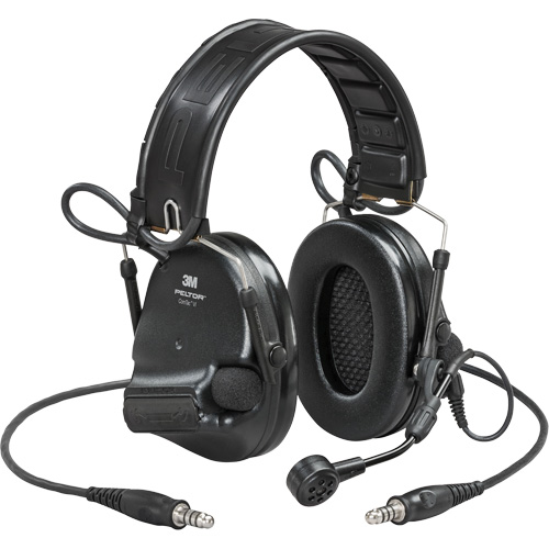 Casque VI NIB avec deux fils de sortie et rail arc Peltor ComTac, Style Bandeau, 23 dB Action Paper