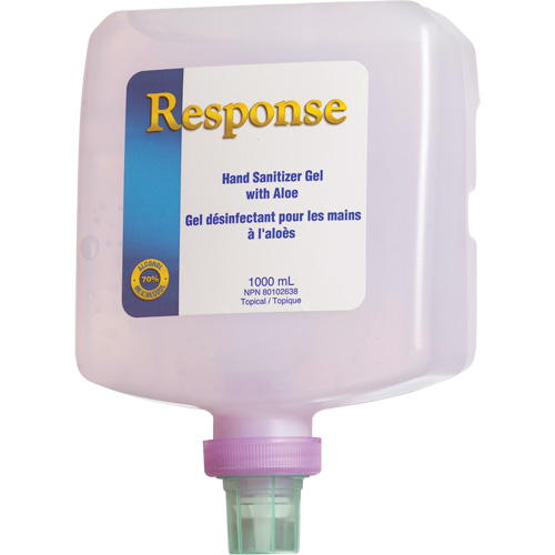 Response&reg; Hand Sanitizer Gel with Aloe, 1000 ml, Pump Bottle, 70% Alcohol Action Paper