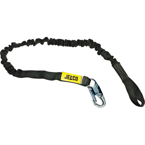 Arc Flash Shock Absorbing Lanyard, 6', Locking Snap Hook Center, Choke-Off Loop Leg Ends, Nylon Action Paper