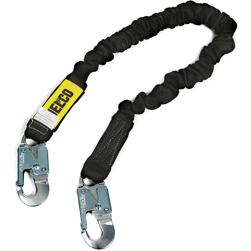 Arc Flash Lanyard, 6', Locking Snap Hook Center, Locking Snap Hook Leg Ends, Nylon Action Paper