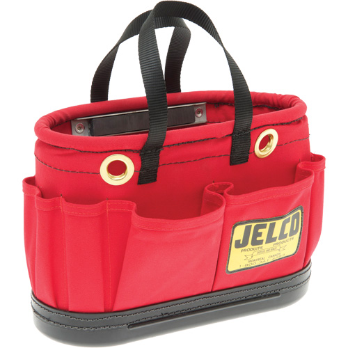 Seau avec aimant pour travail en hauteur, 14" lo x 7" la x 10" h, Toile, Rouge Action Paper
