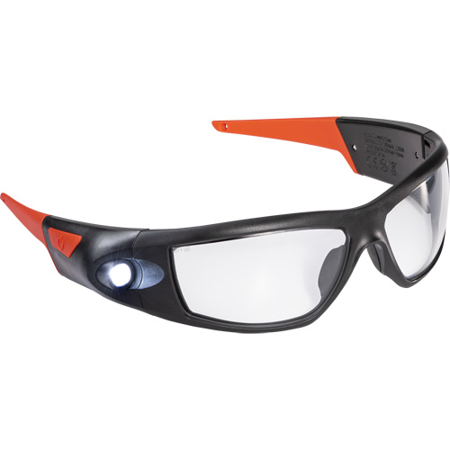 Lunettes de s&eacute;curit&eacute; &agrave; faisceau d'inspection rechargeable SPG500, Lentille Transparent, ANSI Z87+ Action Paper