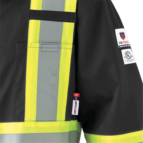7702BK FR-Tech&reg; 88/12 FR Arc Rated Coveralls, Size 36, Black, 9.7 cal/cm² Action Paper