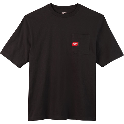 Heavy-Duty Pocket T-Shirt, Men's, Medium, Black Action Paper