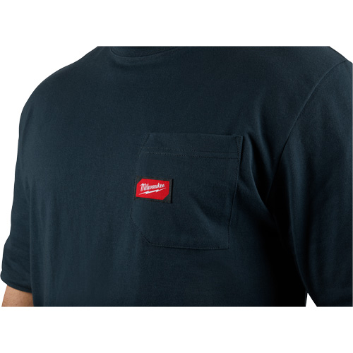 T-shirt robuste avec poche, Hommes, Petit, Bleu Action Paper
