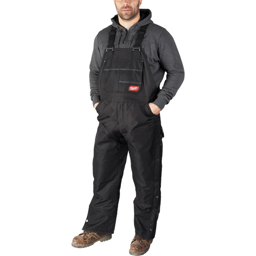 GridIron Short Length Zip-To-Thigh Bib Overall, Men's, 2X-Large, Black Action Paper