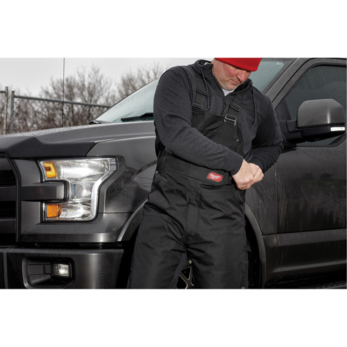 GridIron Short Length Zip-To-Thigh Bib Overall, Men's, 2X-Large, Black Action Paper