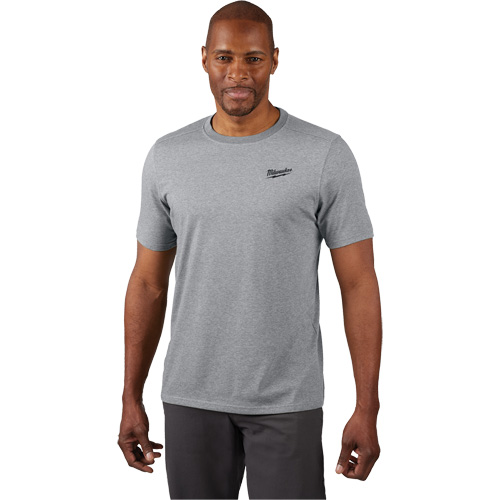 Hybrid Work Tee Shirt, Men's, Small, Grey Action Paper
