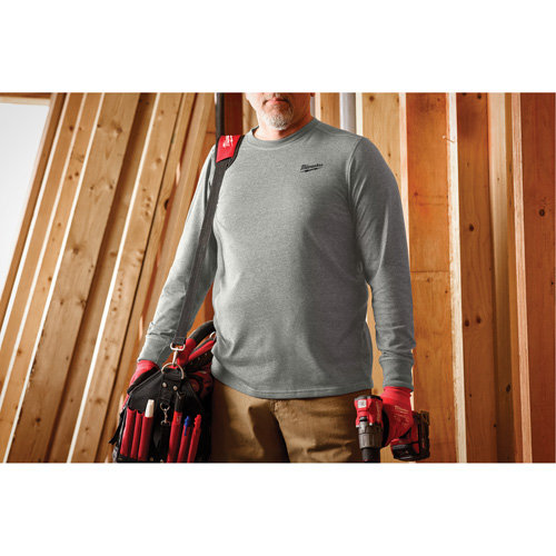 T-shirt de travail hybride, Hommes, Petit, Gris Action Paper
