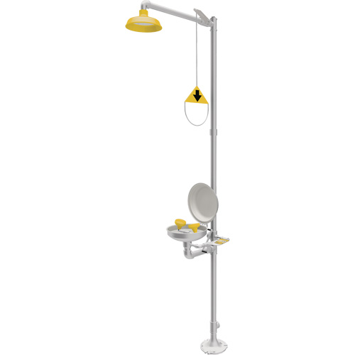 Combination Emergency Shower & Eyewash Station, Pedestal Action Paper