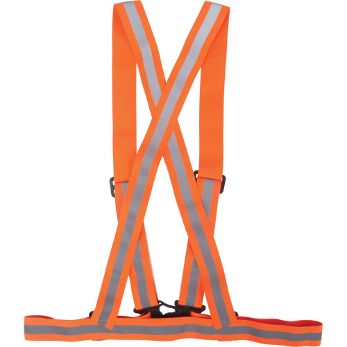 Harnais pour la circulation, Orange haute visibilit&eacute;, Couleur r&eacute;fl&eacute;chissante Argent, Moyen Action Paper