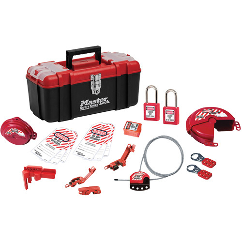 Basic Lockout Kit with Zenex Thermoplastic Locks, Electrical/Valve Kit, 19 Components Action Paper