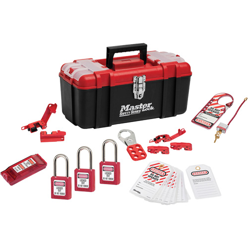 Trousse de cadenassage standard avec cadenas en thermoplastique Zenex, Ensemble &eacute;lectrique, 14 composants compris Action Paper