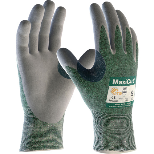 Gants en tissu technique r&eacute;sistant aux coupures ATG MaxiCut, Taille Grand, Calibre 15, Rev&ecirc;tement Nitrile, Enveloppe en Fil technique, ASTM ANSI niveau A2/EN 388 niveau 3/EN 388 niveau B Action Paper
