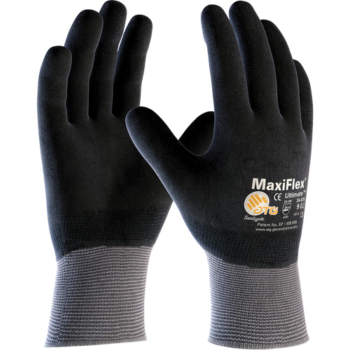 ATG MaxiFlex&reg; Ultimate Touchscreen Compatible Gloves, Large, Nitrile Coating, 15 Gauge, Nylon/Elastane Shell Action Paper