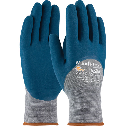ATG MaxiFlex&reg; Comfort Seamless Knit Gloves, Large, Nitrile Coating, 15 Gauge, Nylon Shell Action Paper