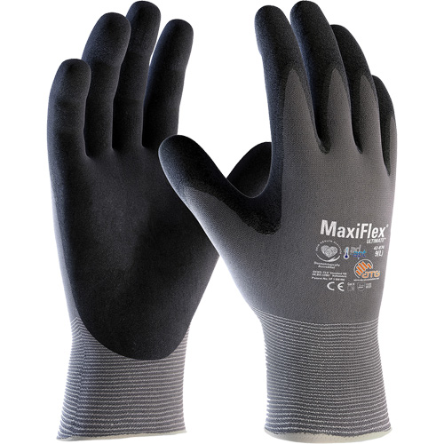 ATG MaxiFlex&reg; Ultimate AD-APT Touchscreen Compatible Gloves, X-Small, Nitrile Coating, 15 Gauge, Nylon/Elastane Shell Action Paper