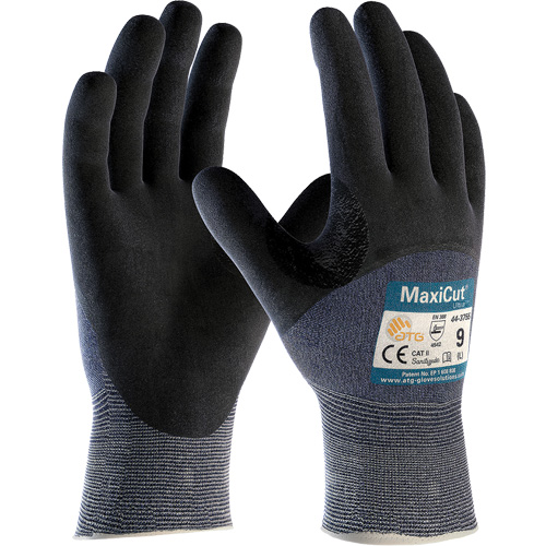 ATG MaxiCut&reg; Ultra Seamless Knit Cut Resistant Gloves, Size Large, 15 Gauge, Nitrile Coated, Engineered Yarn Shell, ASTM ANSI Level A3/EN 388 Level 5/EN 388 Level C Action Paper
