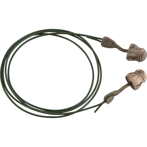 Glide&reg; Camo Foam No-Roll Twist-In Earplugs, Bulk - Box, Corded Action Paper