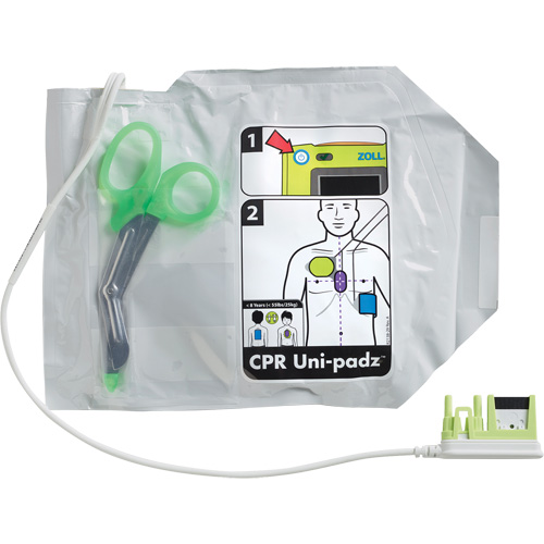 &eacute;lectrodes RCR pour adultes & enfants Uni-Padz, Zoll AED 3 Pour, Classe 4 Action Paper