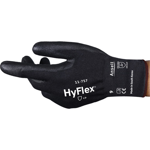 HyFlex&reg; 11-757 Cut-Resistant Gloves, Size 6, 18 Gauge, Polyurethane Coated, Intercept Shell, ASTM ANSI Level A7/EN 388 Level F Action Paper