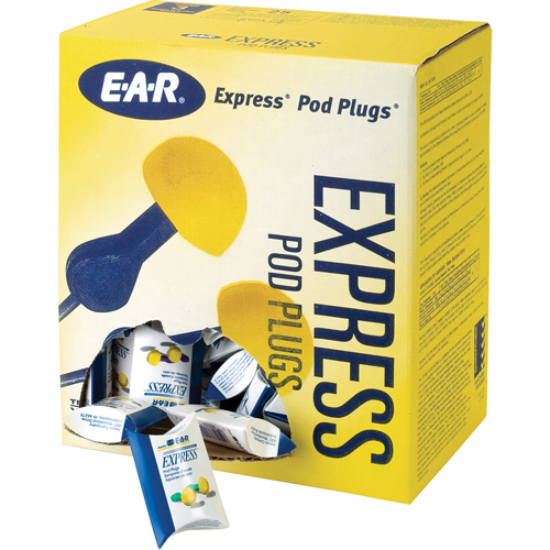 Bouchons d'oreilles rapides de style capsule E-A-R, Sans cordon, Vrac - Sachet coussin, 25 dB NRR, Taille unique Action Paper
