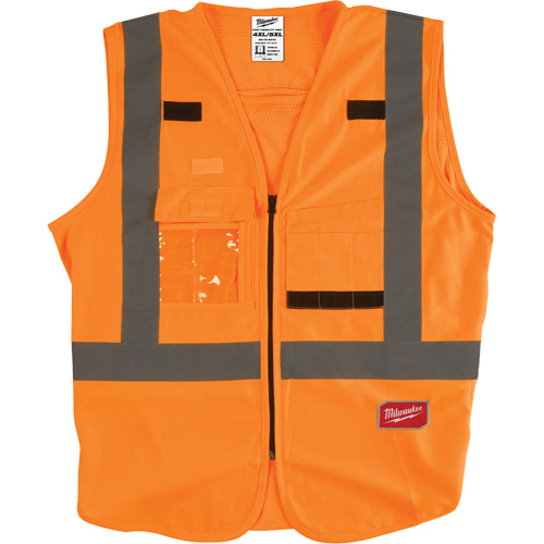 Safety Vest, High Visibility Orange, 4X-Large/5X-Large Action Paper