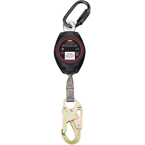 Cordage de s&eacute;curit&eacute; autor&eacute;tractable avec petit mousqueton Dynamic, 11', Polyester, Pivotant Action Paper