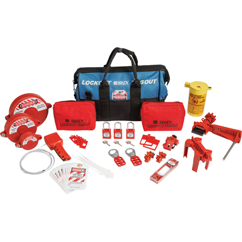 Lockout Tagout Kit with Nylon Safety Lockout Padlocks in Duffel Bag, Electrical/Valve Kit, 31 Components Action Paper