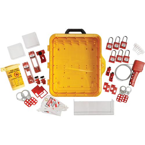 Station de cadenassage &eacute;lectrique avec cadenas de s&eacute;curit&eacute; en nylon utilisant des cl&eacute;s diff&eacute;rentes, Cadenas Plastique, Capacit&eacute; de 60, Cadenas Compris Action Paper