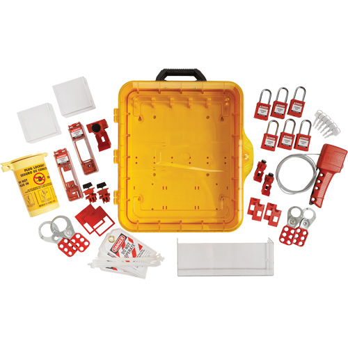 Station de cadenassage &eacute;lectrique avec cadenas de s&eacute;curit&eacute; en nylon &agrave; cl&eacute; identique, Cadenas Plastique, Capacit&eacute; de 55, Cadenas Compris Action Paper