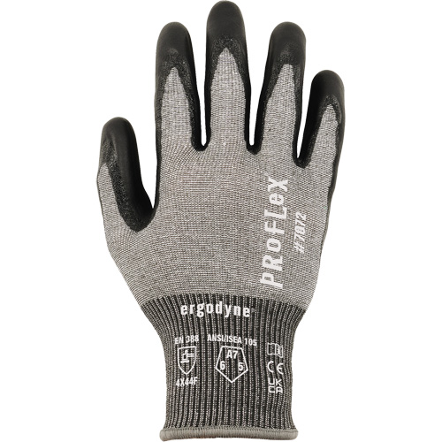 Proflex 7072 Cut-Resistant Gloves, Size Small, 18 Gauge, Nitrile Coated, HPPE/Tungsten Shell, ASTM ANSI Level A7/EN 388 Level F Action Paper